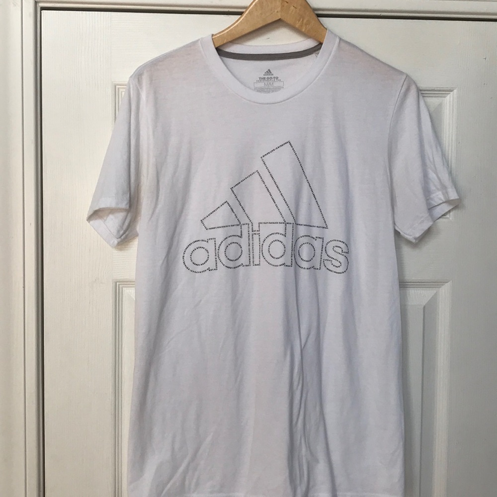 Short sleeved, white Adidas t-shirt